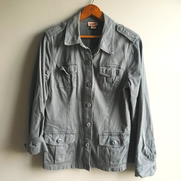 Mossimo Supply Co. Jackets & Coats Mossimo Grey Cotton Utility
